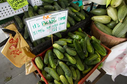Free Green Pickles Store Display Stock Photo