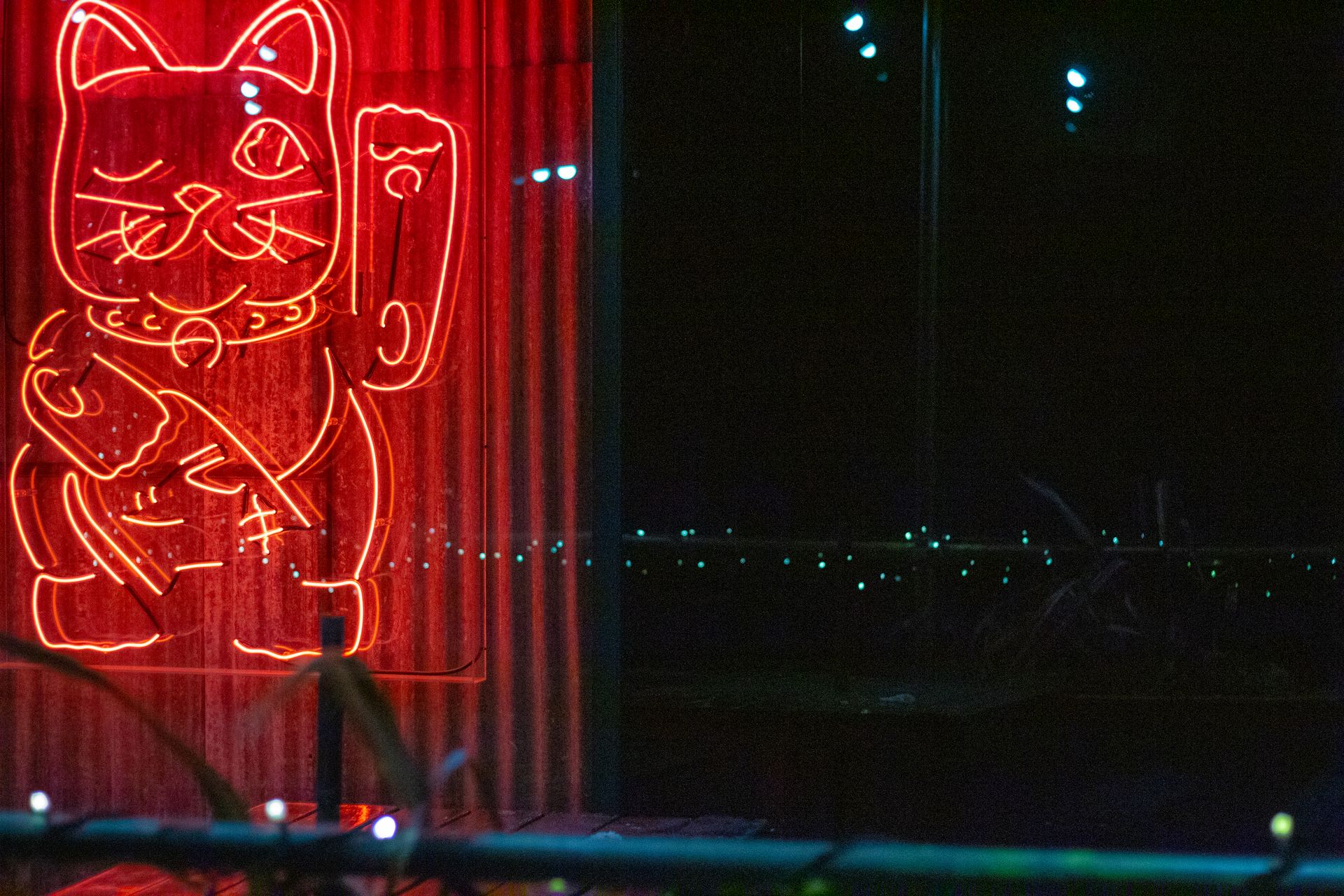 Red Lucky Cat Neon Sign
