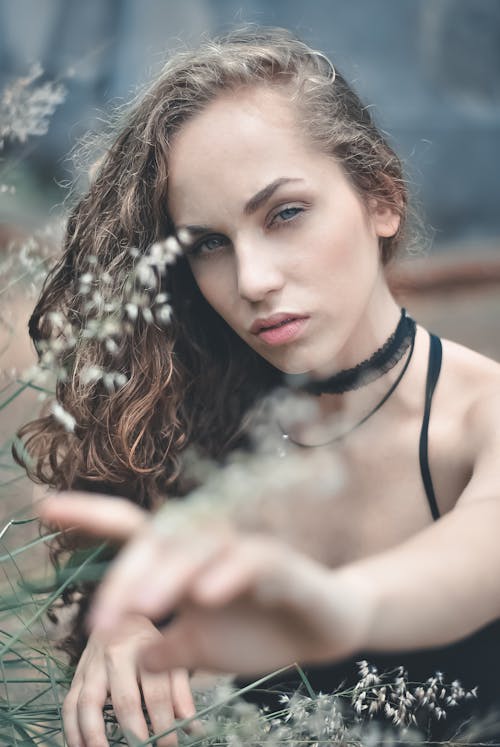 Free Woman Wearing Black Spaghetti Strap Top Stock Photo