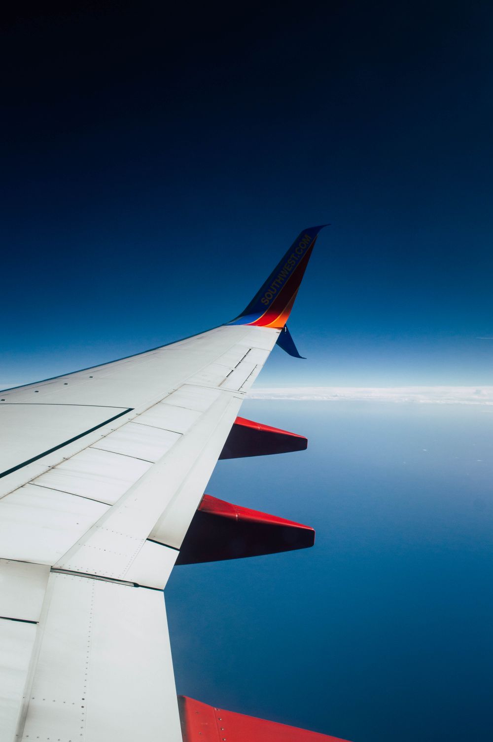 Aircraft wing in flight