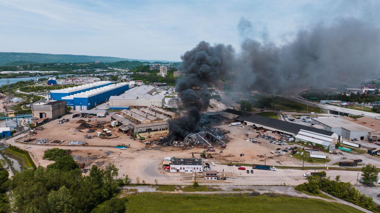 Fire in Industrial Area · Free Stock Photo