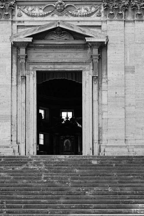 ingresso, 古典建築, 單色 的 免費圖庫相片