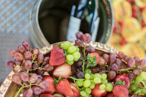 Free stock photo of bowl of fruit, champagne, entertain