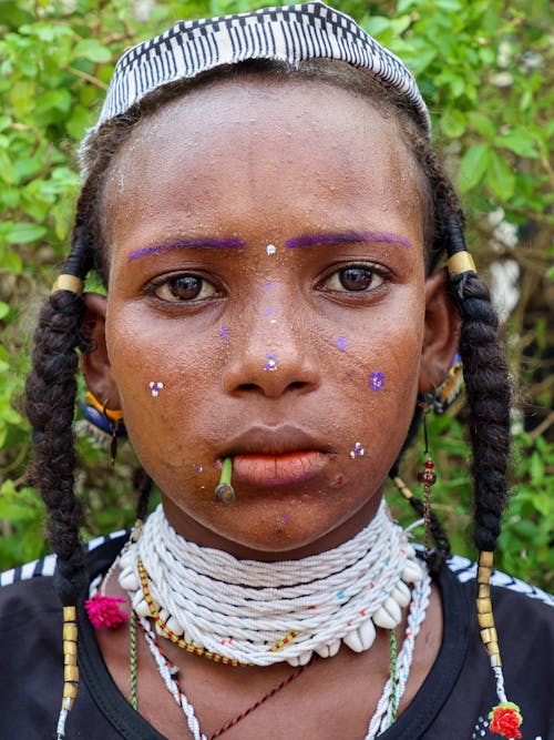 African Woman Wearing Tribal Costume
