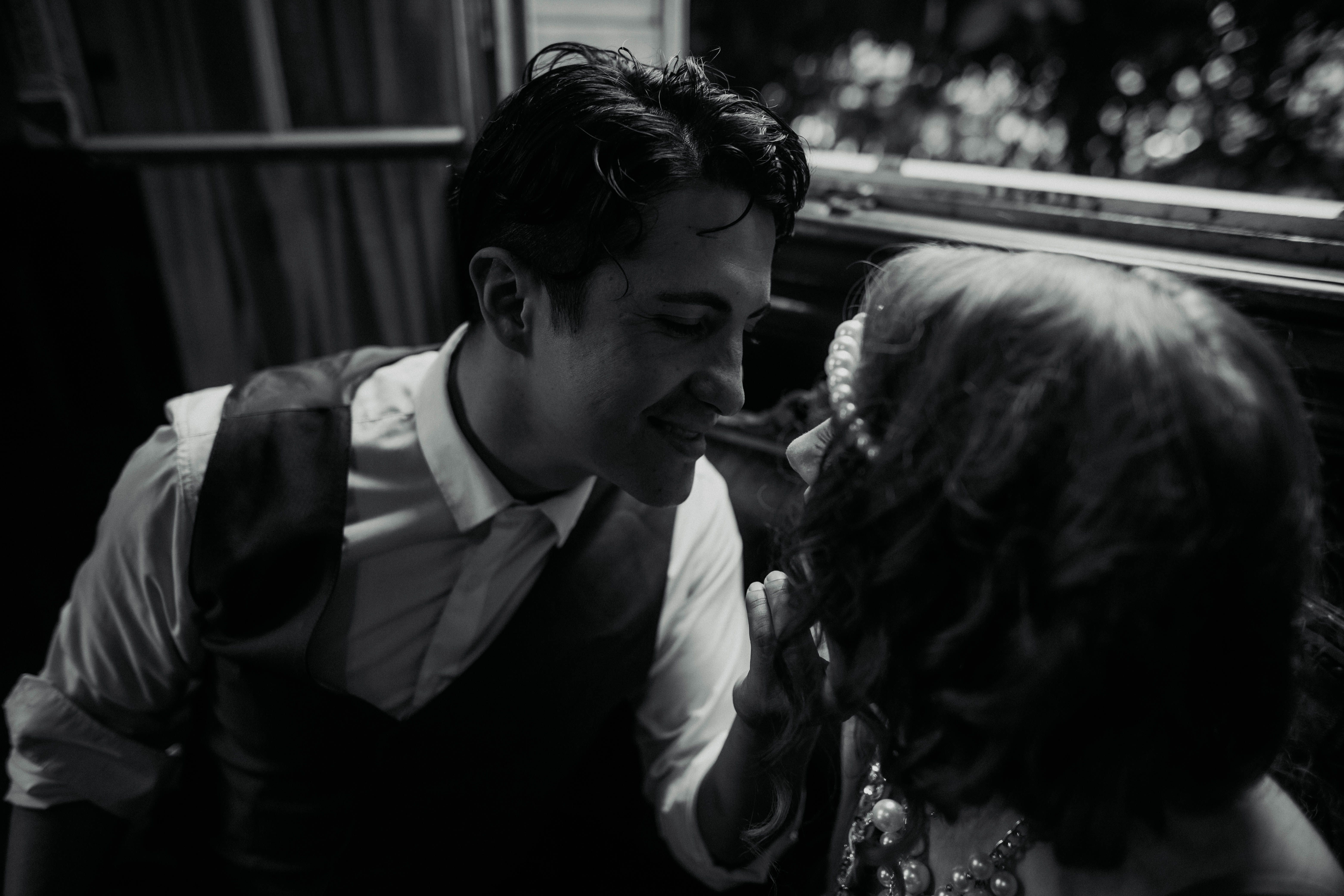 Man with Woman in Black and White · Free Stock Photo
