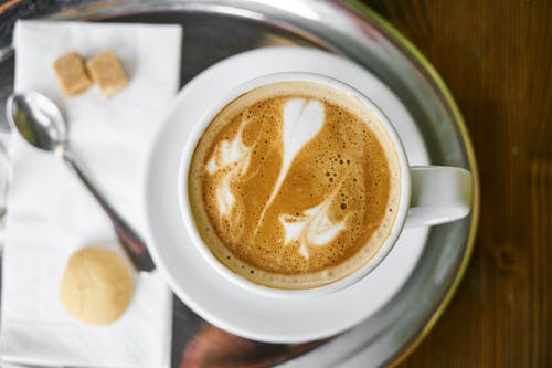 Free White Teacup on Tray Stock Photo