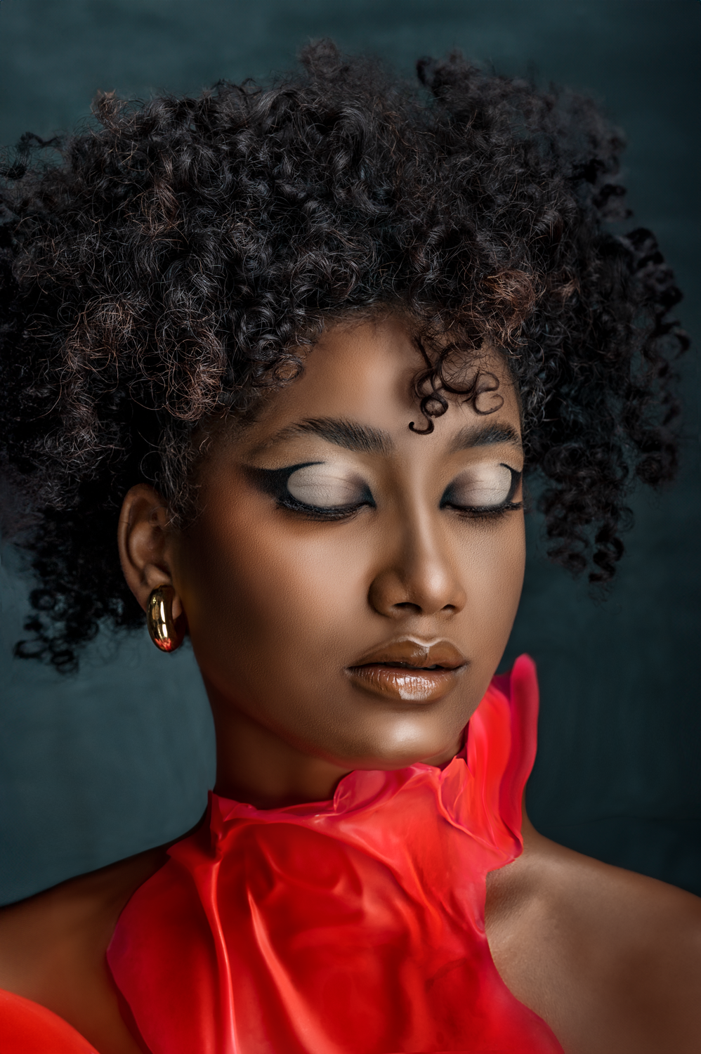 Portrait of Woman with Curly Hair · Free Stock Photo