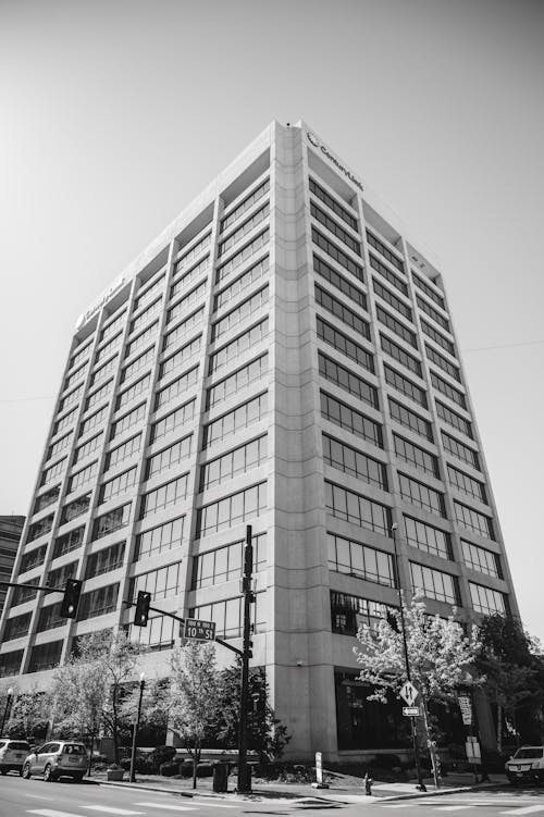 Glass Modern Building in Black and White 