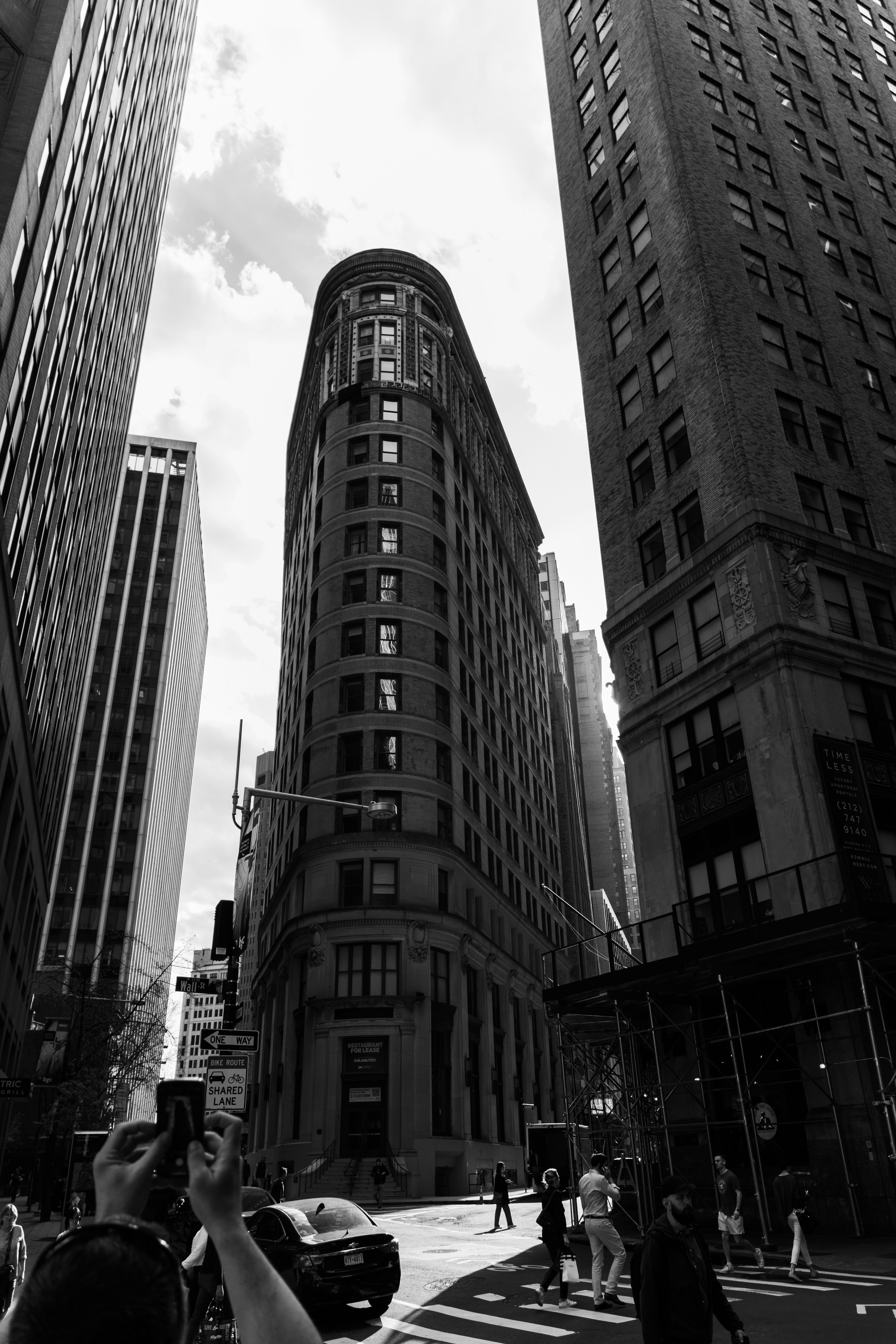 Black and white photo of tall buildings in a city · Free Stock Photo