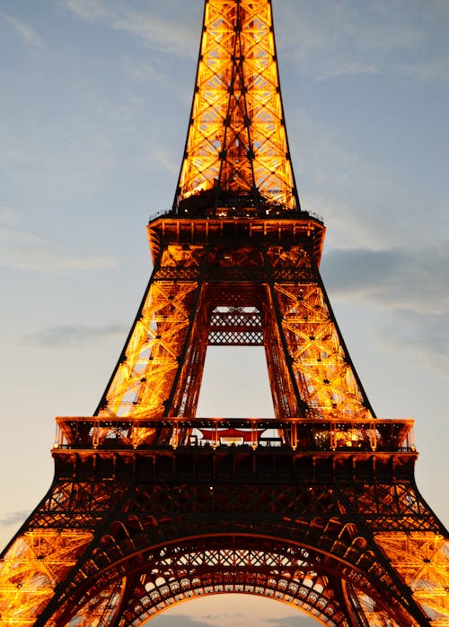 Close-up Photo of Lit Eiffel Tower
