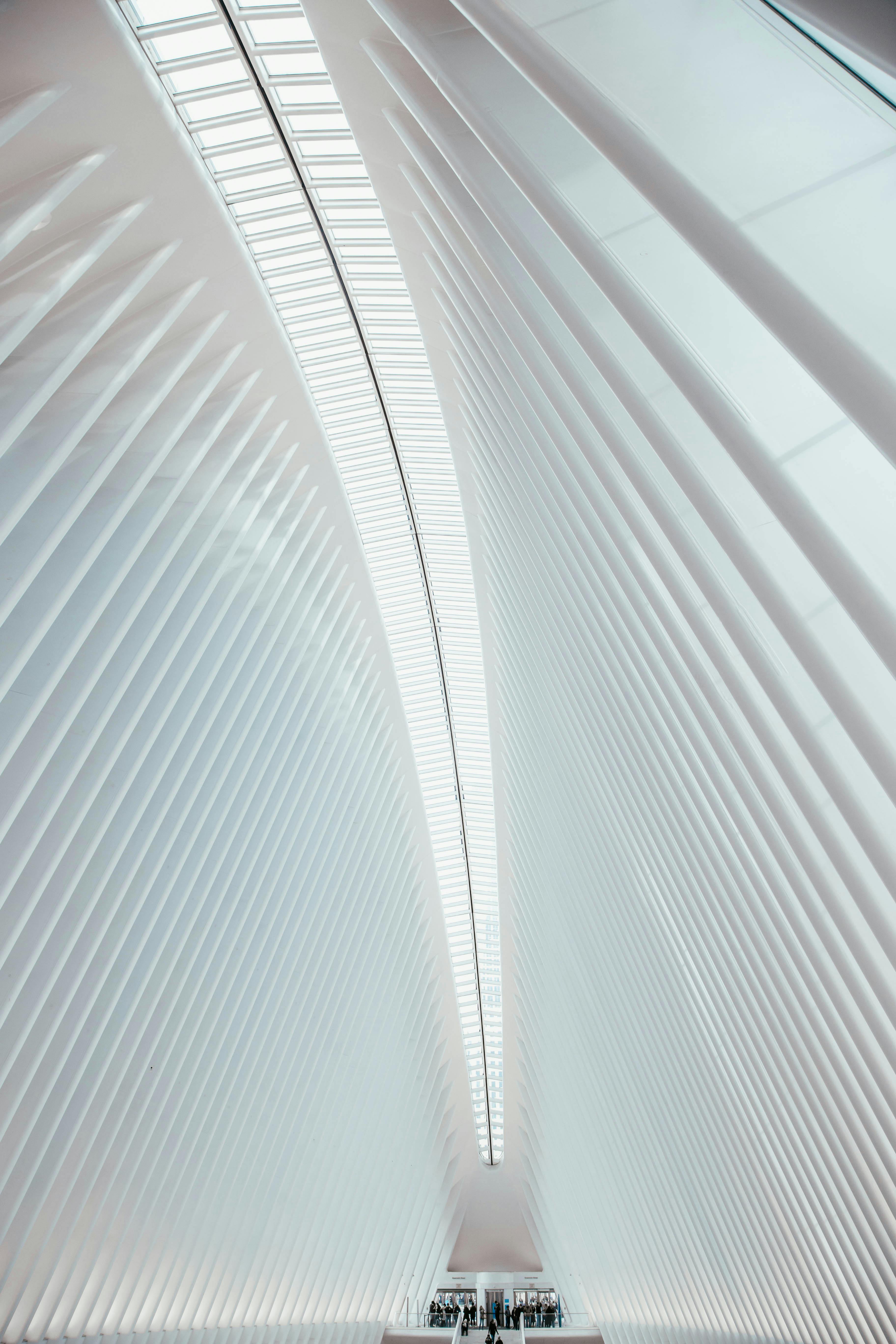 White Concrete Ceiling Of Building Free Stock Photo