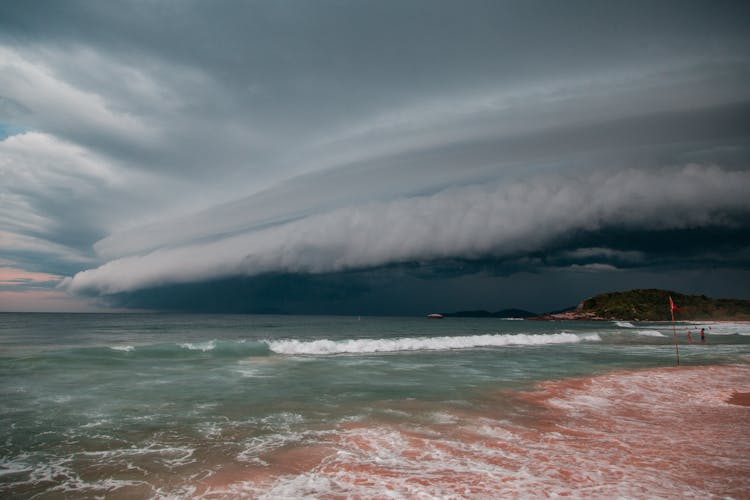 Sea Under White Dramatic Sky