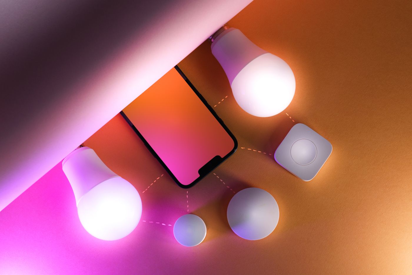 Smart lighting controlled from a mobile app