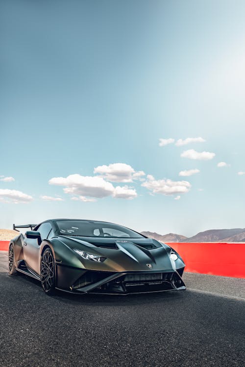 Black Lamborghini on a Track 