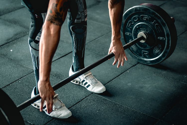 Man Using Barbell