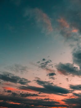 Breathtaking sunset sky over Istria, Croatia showcasing stunning cloud formations with vivid colors.
