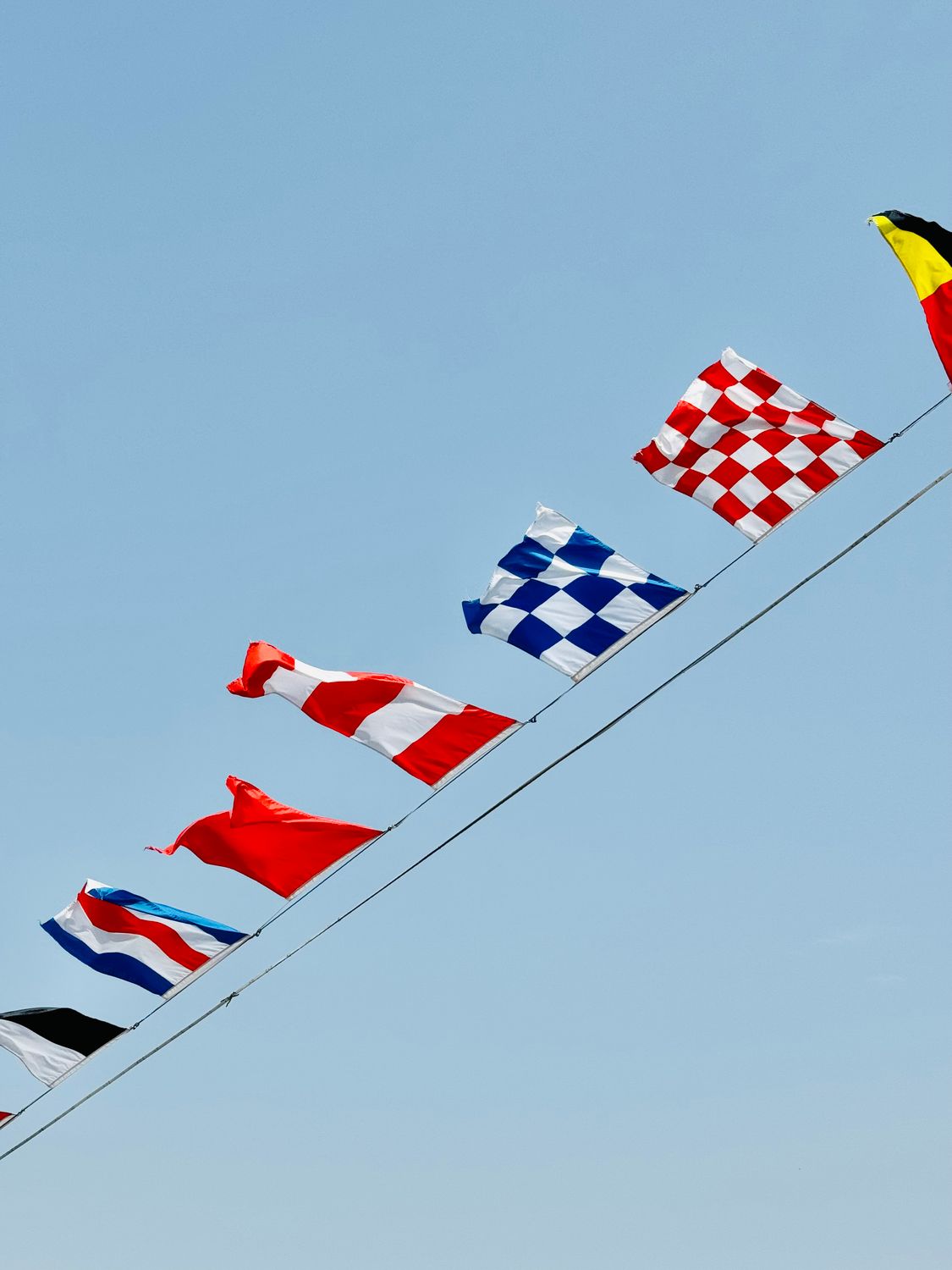 Flag String Line Flags Hanging on Strings · Free Stock Photo