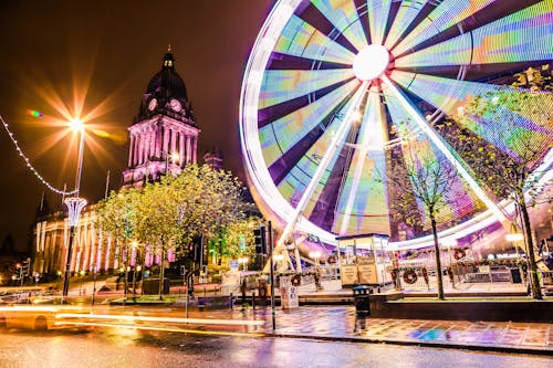 Long Exposure Photography of Ferris Wheel