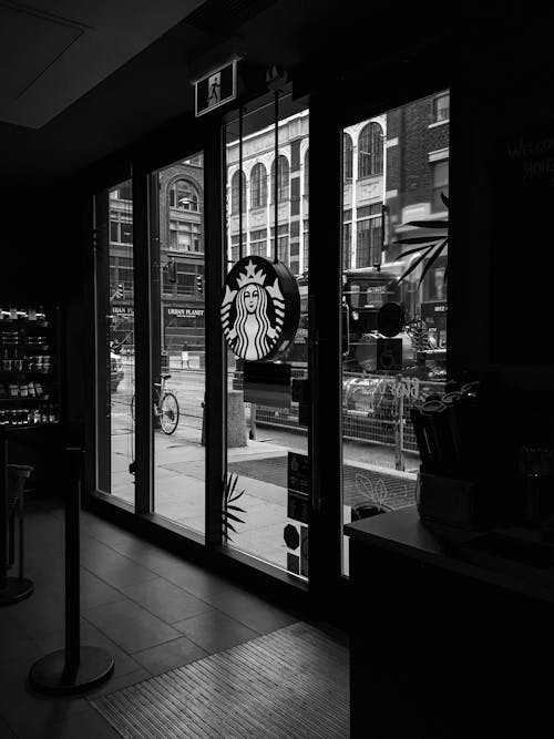Starbucks in black and white