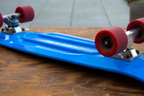 Free stock photo of blue, longboard, red