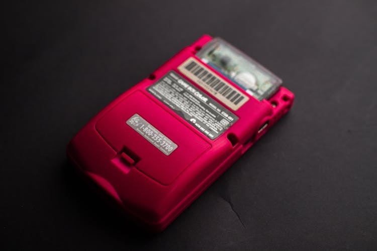 Back View Close-up Photo Of Red Game Boy Console