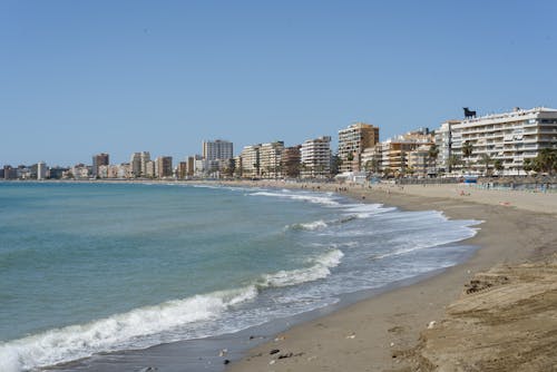 View of a sunny beach on Costa del Sol