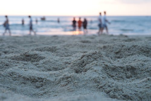 Close-up of sand on Da Nang beach early in the morning