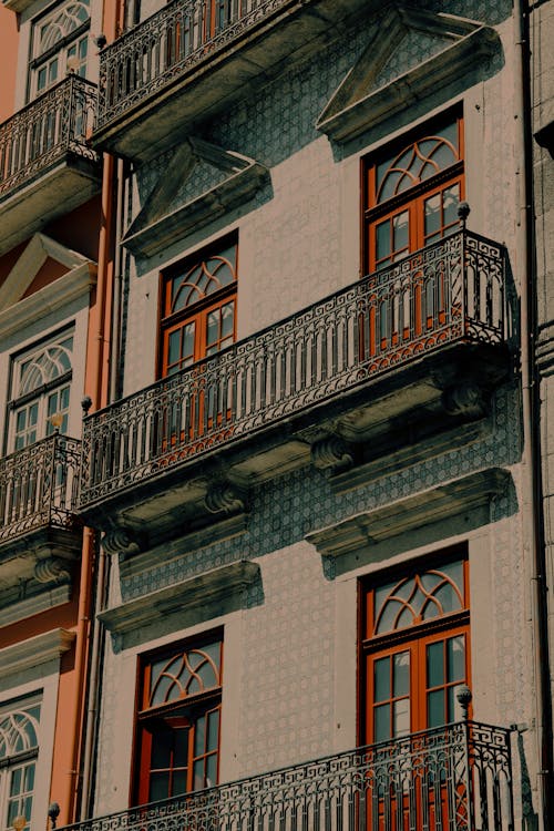 A building with balconies and windows with balconies