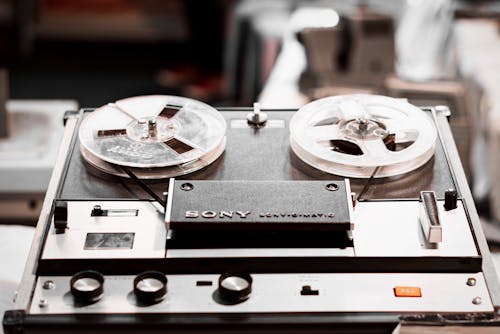 Free Black and Grey Sony Reel Tape Player Stock Photo