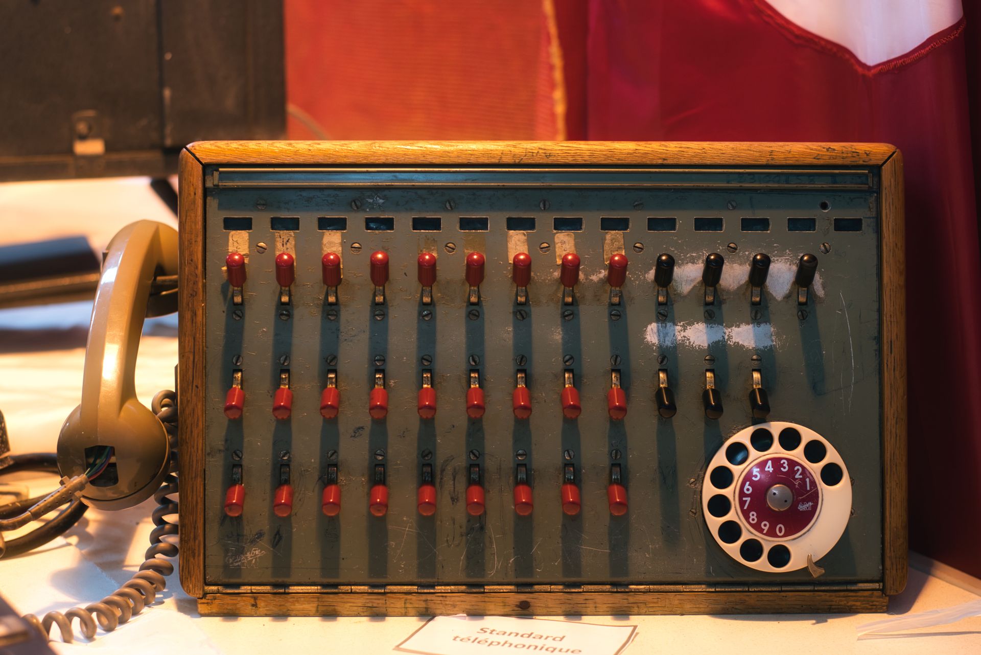 Vintage Blue and Brown Telephone