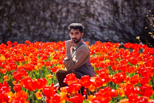 Blending in with the tulips