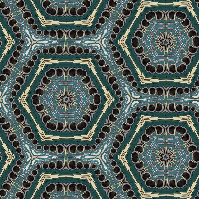 Teal kaleidoscopic tessellation — photo by byMALENS on Pexels