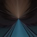 动态抽象艺术品，仿佛一条充满活力的未来派隧道，色彩斑斓，几何图案鲜明