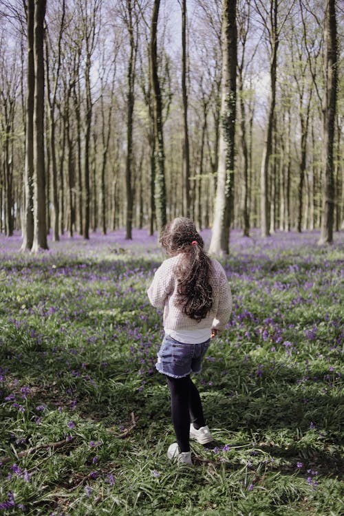 girl with bluebells
