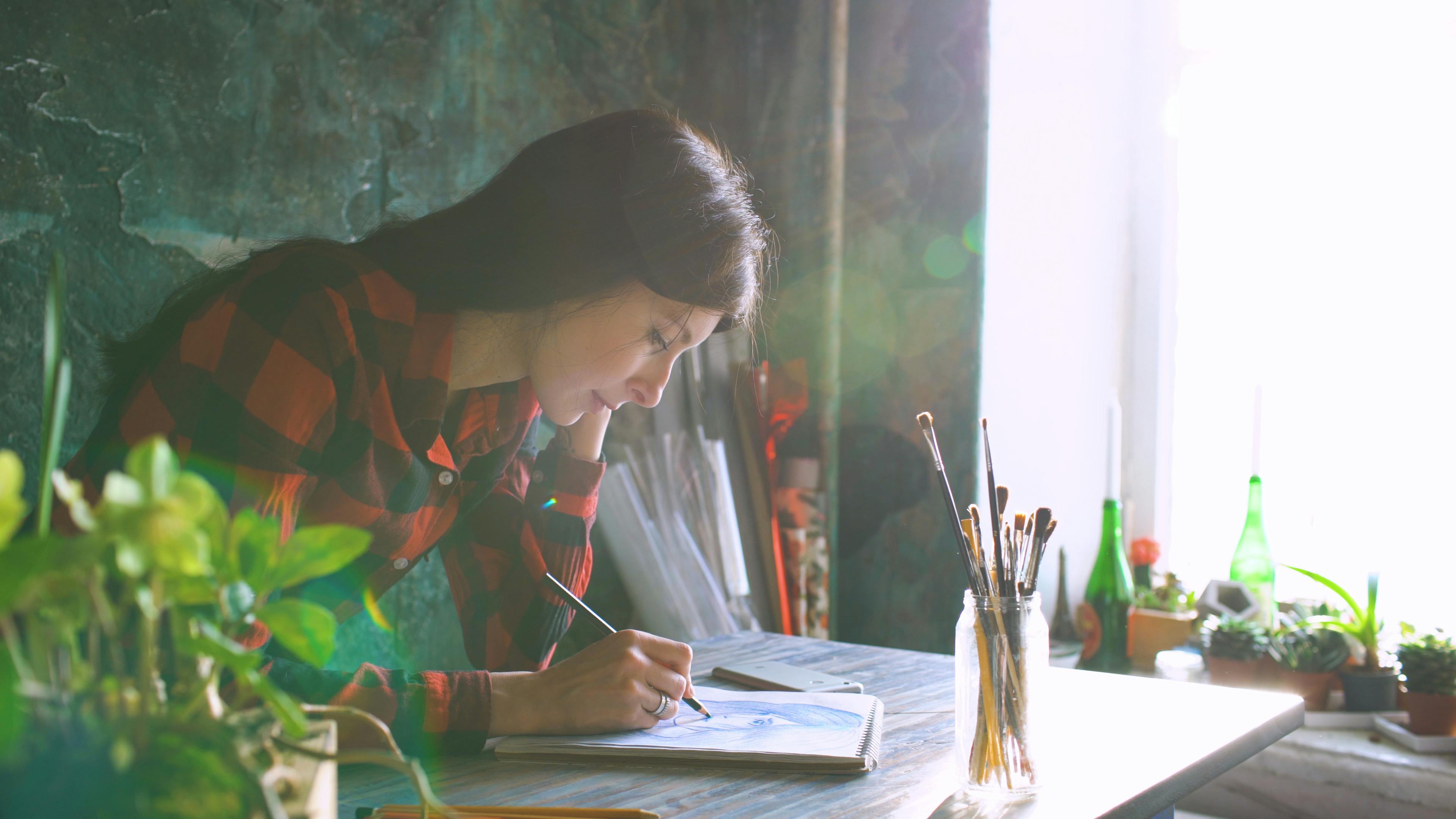 art desk natural light lifestyle photo 2