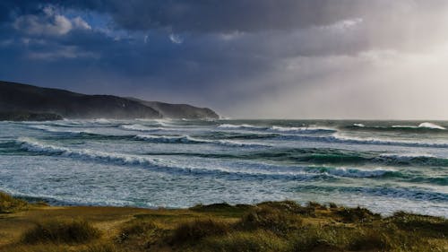 Storm over the Doninos Beach, near Ferrol, Galicia