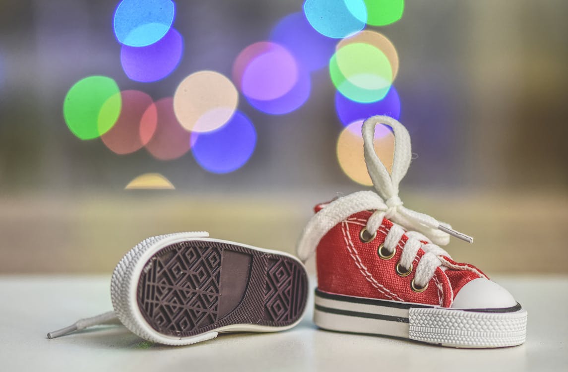 Free Baby's Red-and-white Low-top Sneakers Stock Photo