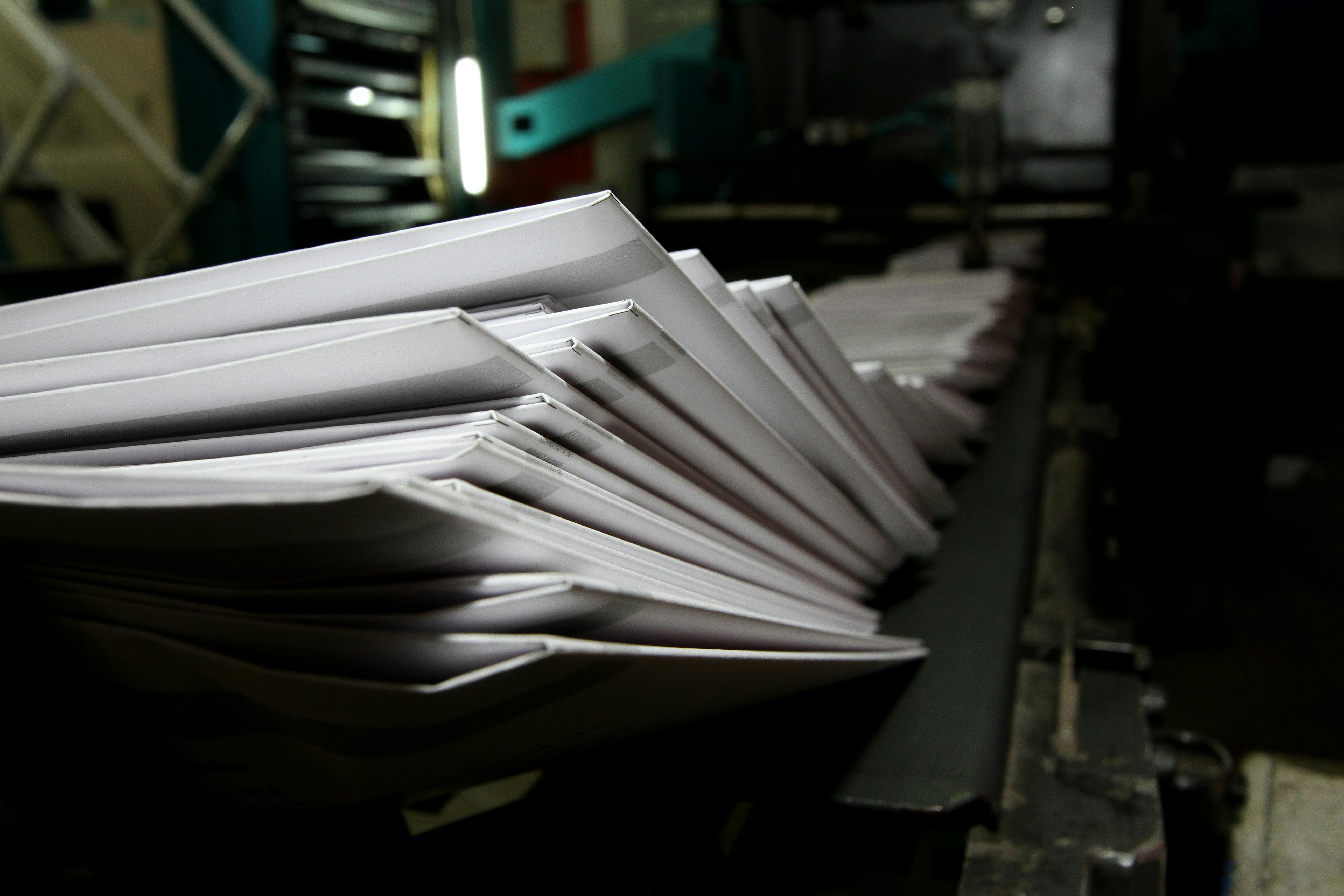 Free stock photo of Book printing, printer, Printing press