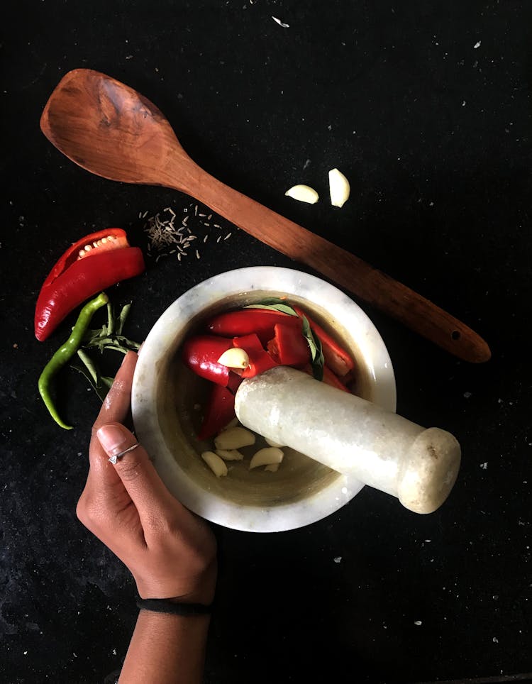 White Mortar And Pestle