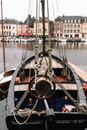 Empty Gray Wooden Boat