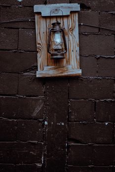 Kerosene Lamp Hanging on Wall
