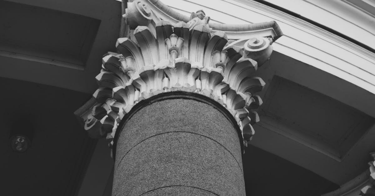 Grayscale Photo of Pillar