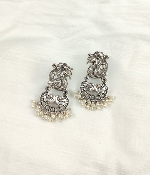 peacock design earrings