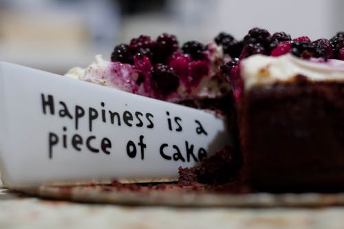 Le Bonheur Est Un Morceau De Gâteau Photographie En Gros Plan