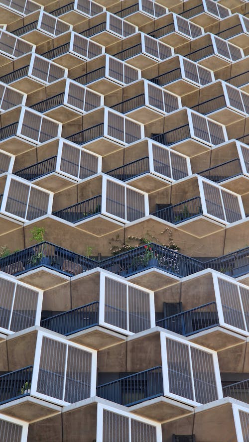 A building with many windows and balconies