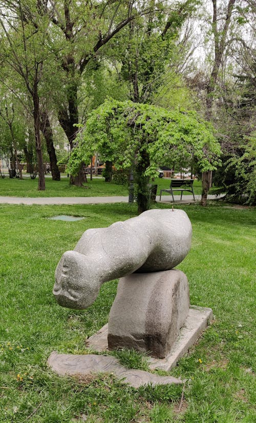Stone statue in the city park