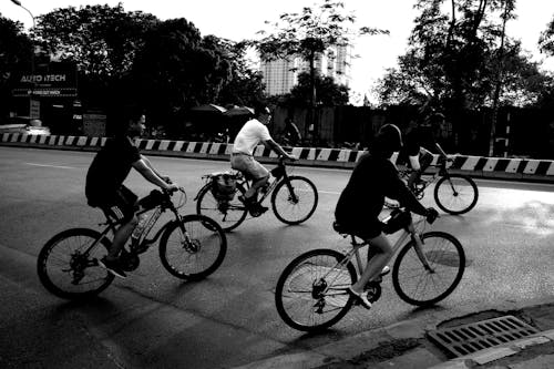 People Cycling Together