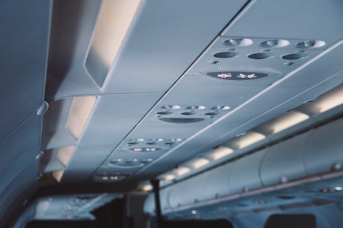 免费 飞机空调控制面板的浅焦点照片 素材图片