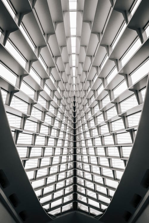 Free White and Black Glass Ceiling Stock Photo