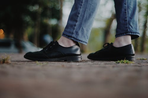 Pair of Black Leather Dress Shoes